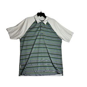 Oakley Golf Striped Men's Polo Shirt Size XL Regular Fit